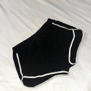 Black Athletic Shorts with White Trim